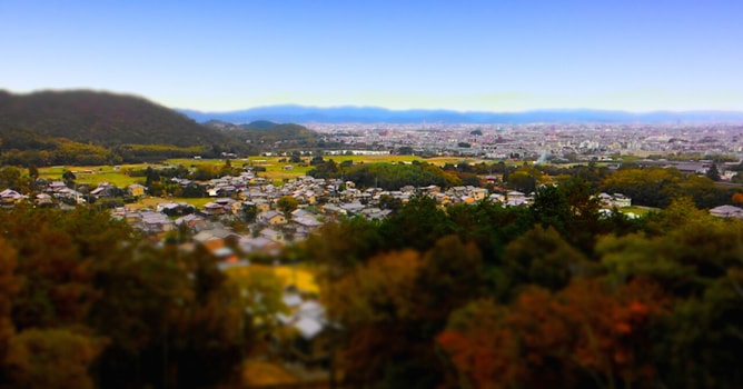 北嵯峨・嵯峨天皇陵から眺める嵯峨嵐山の風景