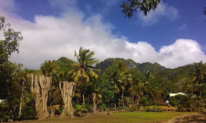 クック諸島ラロトンガ島の山側の景色（テ・マンガ山）その２