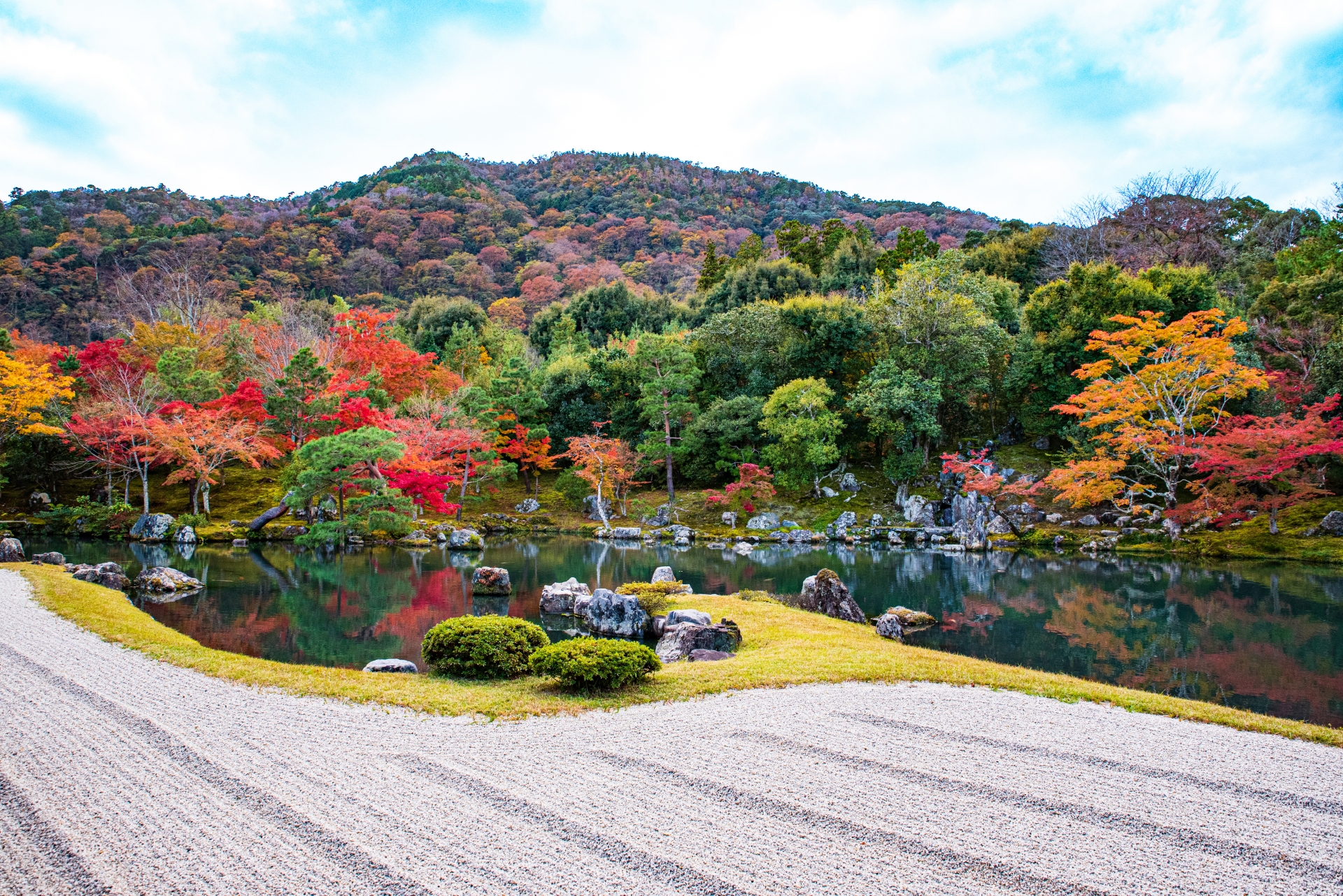 京都・紅葉の名所 天龍寺 曹源池庭園