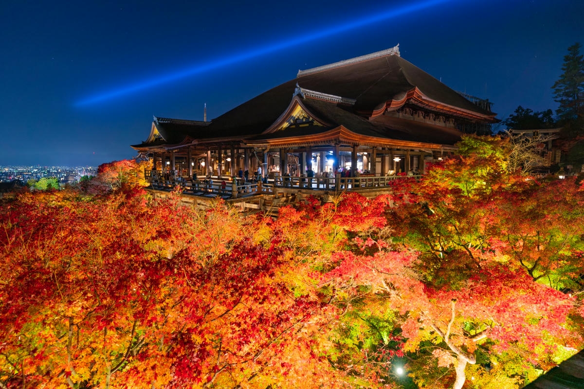 京都・清水寺 紅葉ライトアップ